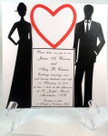 Large Die Cut Silhouette Couple Red Heart