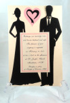 Die Cut Black Silhouette Couple Pink And Black Open Heart