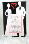 Die Cut White Silhouette Couple On Black Red Open Heart