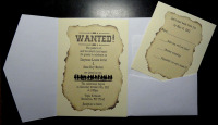 Western Wanted Poster Pocket Folder With RSVP Card