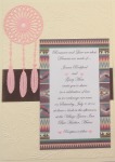 Dreamcatcher Pink On Ivory Brown Ribbon