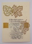 Fall Leaves Metallic On Ivory With Gold Ribbon