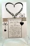 Die Cut Hearts Black With Gold Dot Ribbon Heart